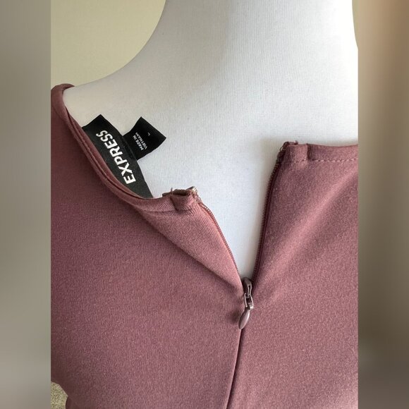 Elegant Mauve Front/Back Tie EXPRESS Jumpsuit Large Size w/ Pockets - Picture 14 of 14